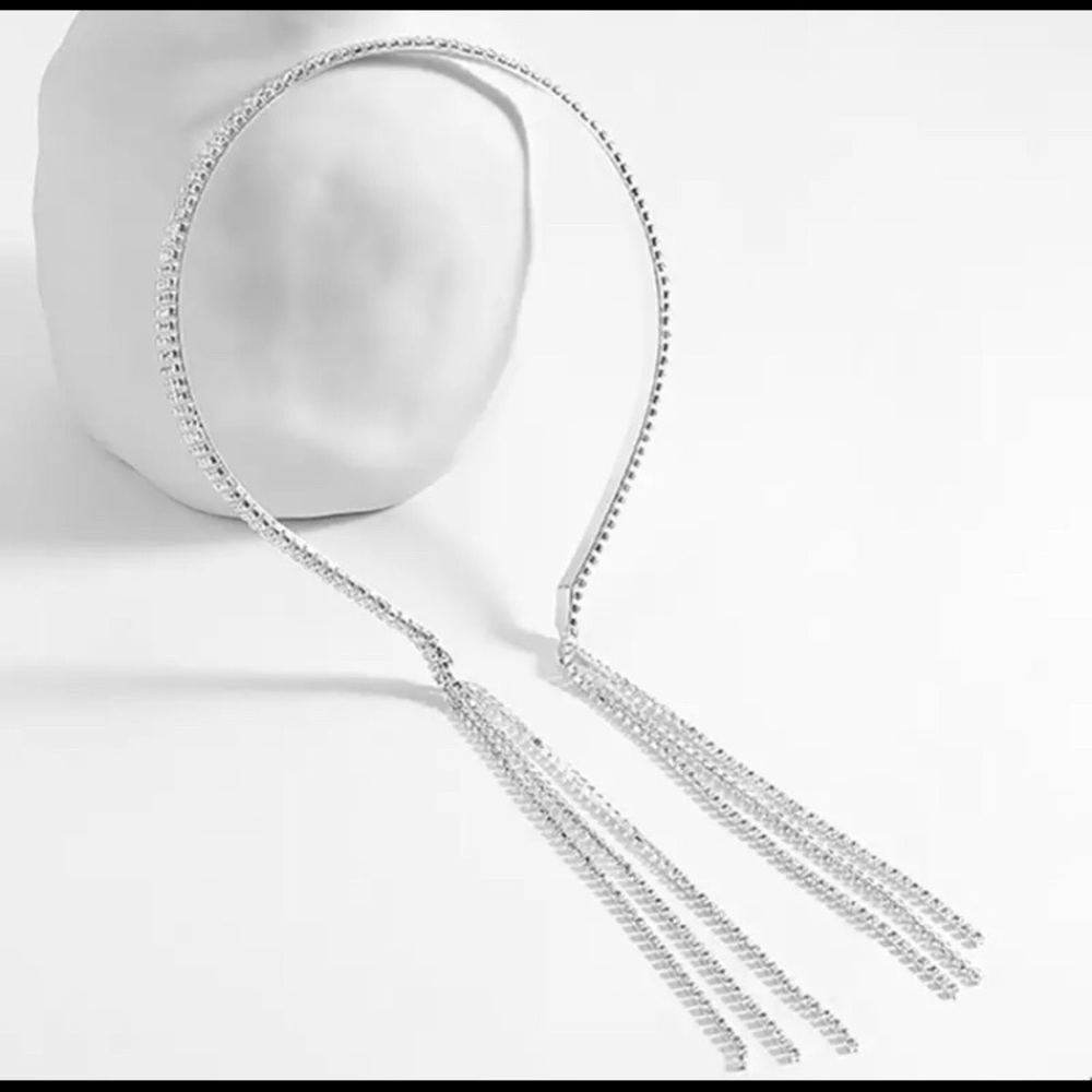 Silver Rhinestone Headband - Picture 5 of 11